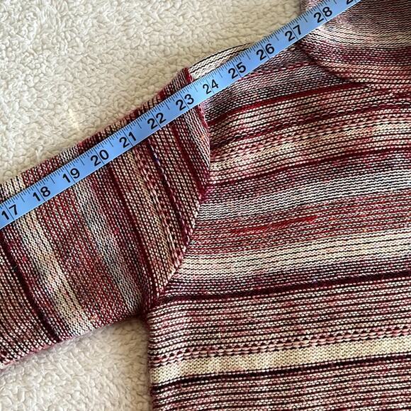 Reusch Meltex Knit Hoodie Top Small Red Multicolor Striped Gorpcore Cabincore - Picture 6 of 9